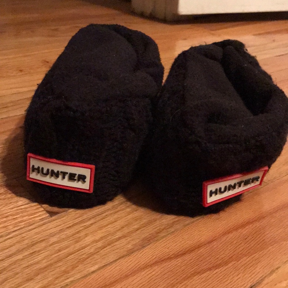 Tall knit black hunter socks